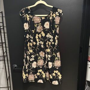Miami Black Dress with Floral Accents